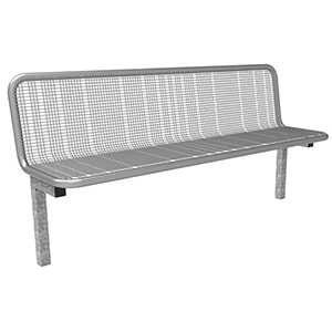 Parkbank aus Stahl - Breite: 179,5 cm - Farbe: RAL 9006 weißaluminium