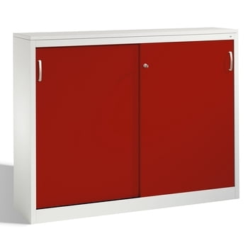 Aktenschrank mit Schiebetüren, Büroschrank, Stahlschrank