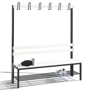 C+P Sitzbank für Umkleide und Garderobe, Breite 150 cm, Höhe 165 cm, Tiefe 40,3 cm