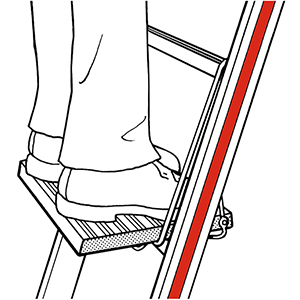 Universal-Leitertritt, klappbar, Tritt BxT 260x250 mm, Max. Belastung 150 kg