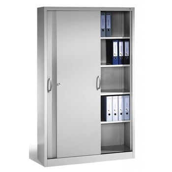 Aktenschrank mit Schiebetüren, Büroschrank, Stahlschrank
