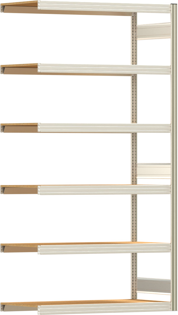 Fachbodenregal BERT - Breite: 128,5 cm - Tiefe: 60 cm - Höhe: 250 cm - 6 Böden - Anbauregal