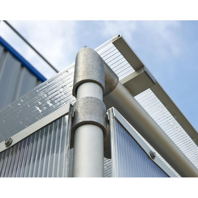 Fahrradüberdachung Classic, Alurohr D 50mm, Dach und Seitenteile aus Polycarbonat, zum Einbetonieren