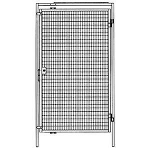 Flügeltür für Maschinenschutzgitter, abschließbar, BxH 1250x2000 mm, RAL 1018 zinkgelb