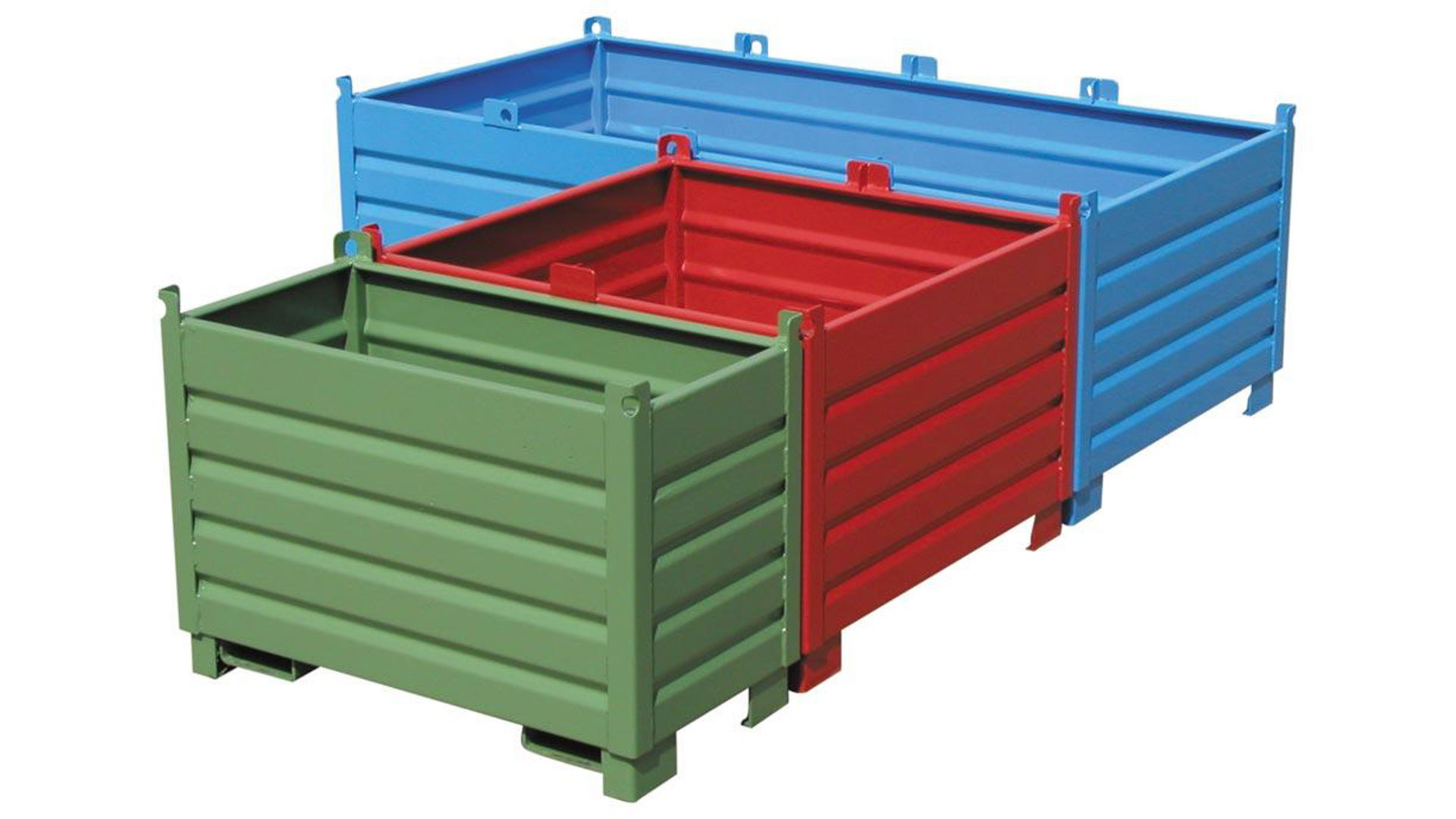 Schüttgutbehälter aus Stahl - Traglast 500 kg - Volumen 500 l - 1200x600x850mm - verzinkt