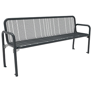 Parkbank mit Armlehne aus Stahl - Breite: 179,5 cm - Farbe: RAL 7016 anthrazitgrau