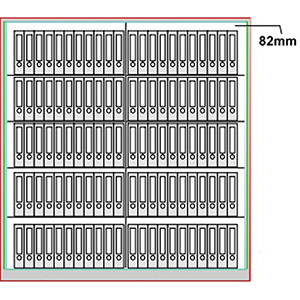 Feuergeschützter Stahlschrank, Sicherheitsstufe S1, BxTxH 1830x550x1950 mm, Volumen 1450 l, Trennwand, 2x4 Böden, 2-türig, RAL 7035 lichtgrau