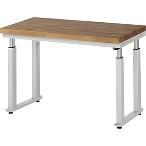Elektrisch höhenverstellbarer Arbeitstisch, Breite 125 cm, Tiefe 70 cm, Höhe 114 cm,  Schublade(n), Platte: Buche-Riegel