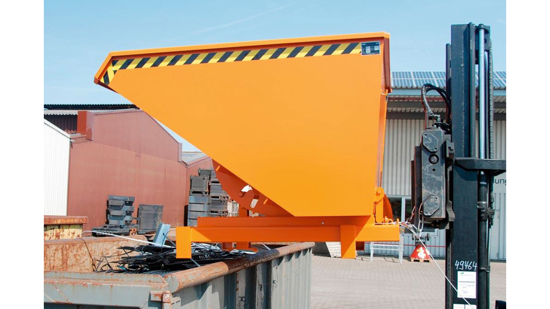 Schwerlastkipper - 4.000 kg - 300 l - automatische Entriegelung - orange