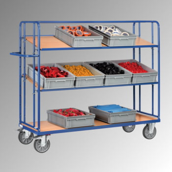 Fetra - Etagenwagen mit Schrägböden - Traglast 500 kg - 1.560 x 620 x 1.830 mm (HxBxT) - 4 Böden