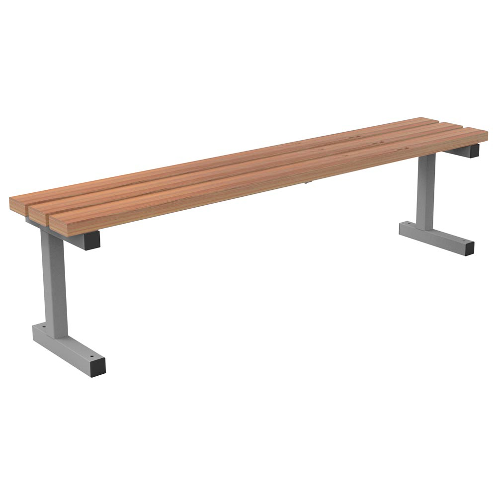 Parkbank aus Stahl/Bambus - Breite: 177 cm