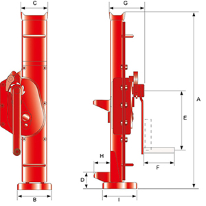 Maschinenheber, Stahlwinde mit fester Klaue, Traglast 10 t, Hubbereich 100-490 mm, Gewicht 46 kg