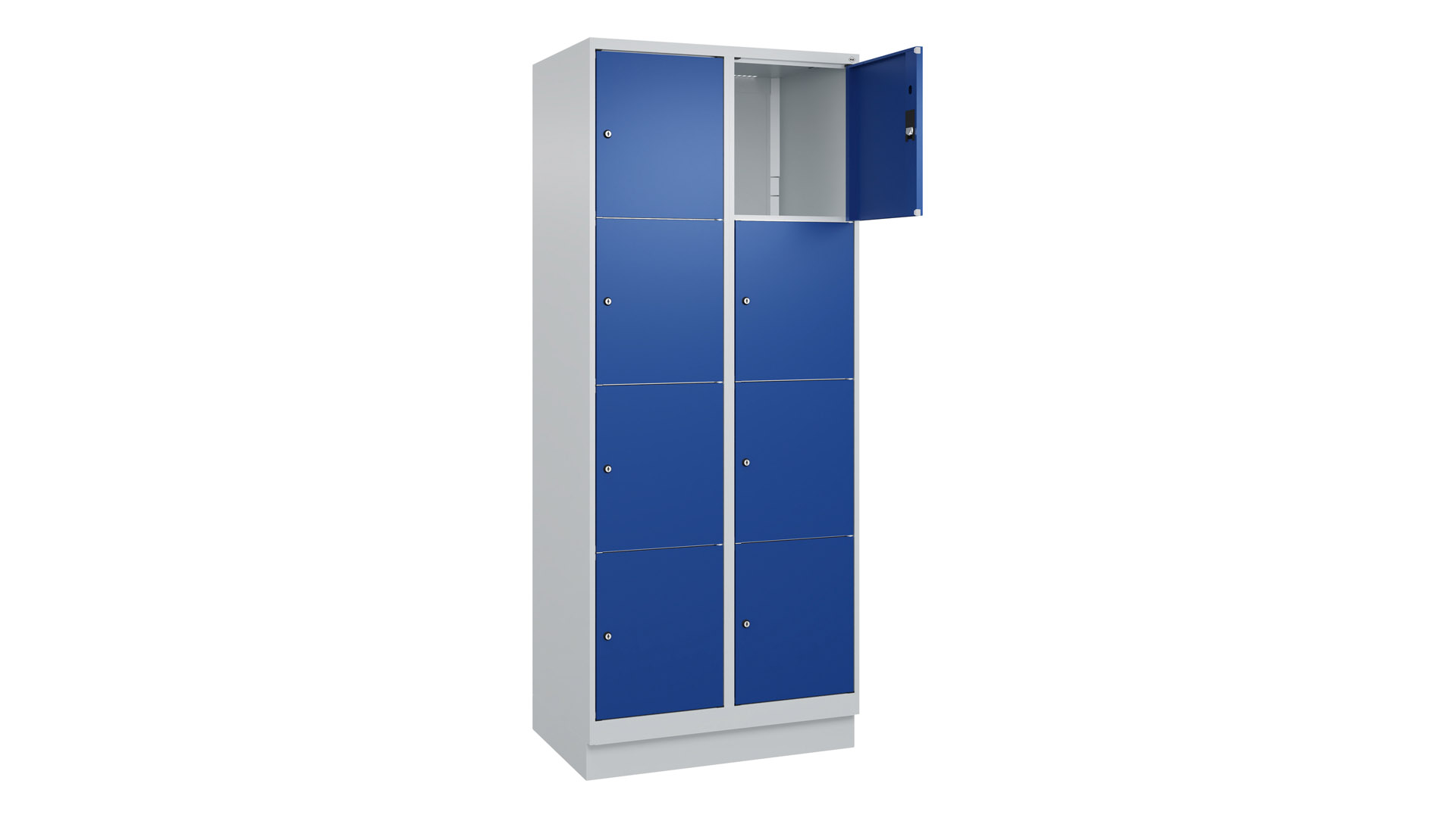 Fächerschrank, Breite 80 cm, Höhe 195 cm, Tiefe 50 cm, 8 Fächer