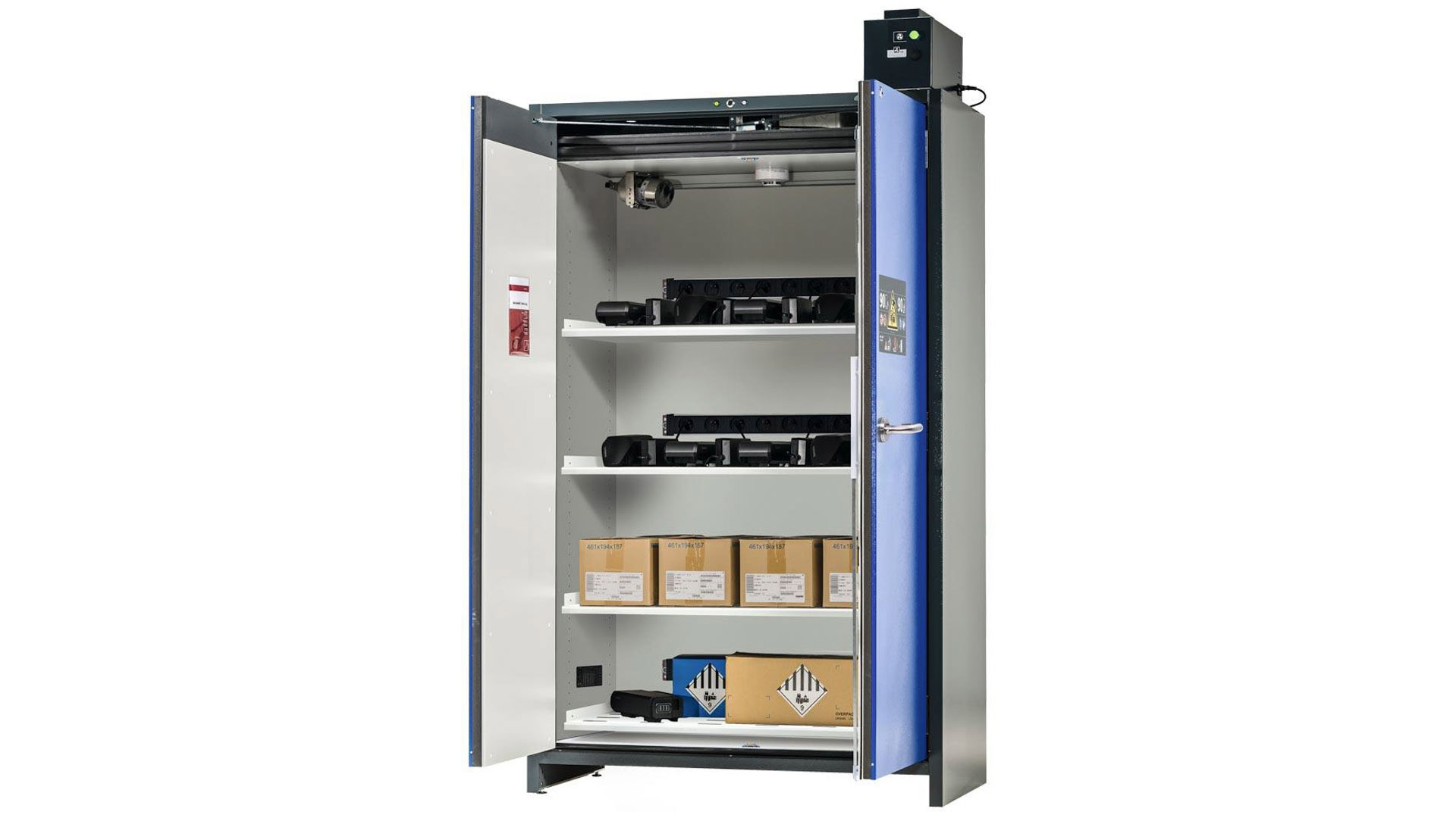 Akku-Ladeschrank, Breite 119,3 cm, Höhe 222,4 cm, Tiefe 61,5 cm