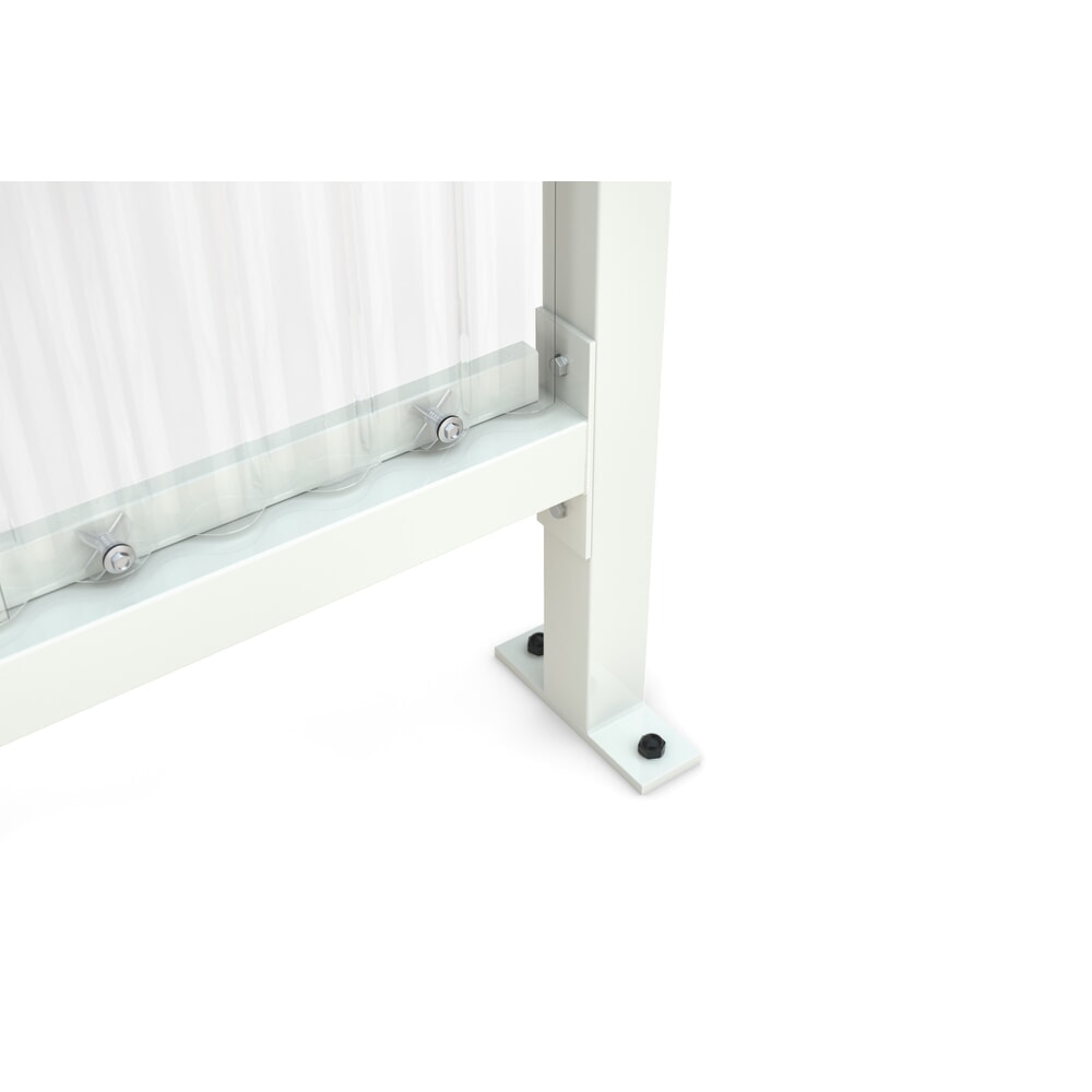 Raucherunterstand, Flachdach, für 4-5 Personen, grauweiß, Stahl/PVC, 2.360 x 2.960 x 1.580 mm (HxBxT), Bausatz