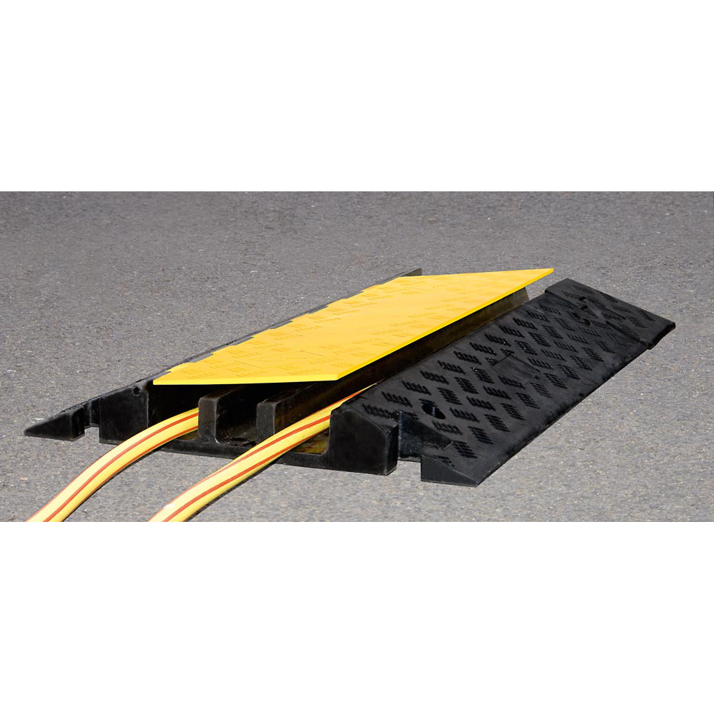 Kreuzungselement, Hartgummimischung, BxTxH 597x740x75 mm, Farbe schwarz/gelb