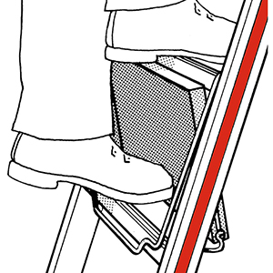 Universal-Leitertritt, klappbar, Tritt BxT 260x250 mm, Max. Belastung 150 kg