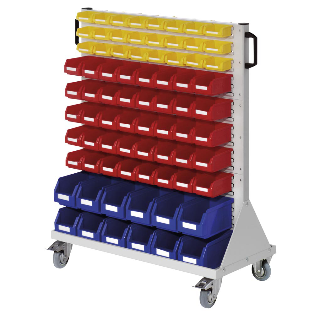 Lagerregal - Rollwagen mit Sichtlagerkästen