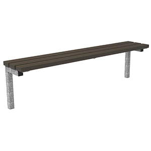 Parkbank aus Stahl/Bambus - Breite: 177 cm - Farbe: verzinkt/Bambus dunkel