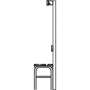 Garderobenbank mit Aluleisten, mit Schuhrost, Stahl/Alu, TxH 350x450 mm, Länge 1500 mm, RAL 7016