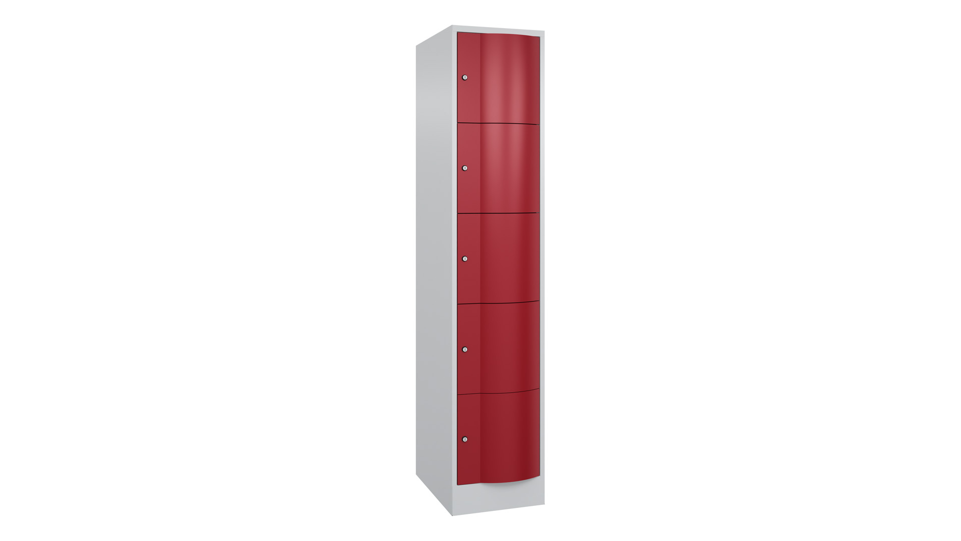 Schließfachschrank, Breite 39 cm, Höhe 195 cm, Tiefe 64 cm, 5 Fächer