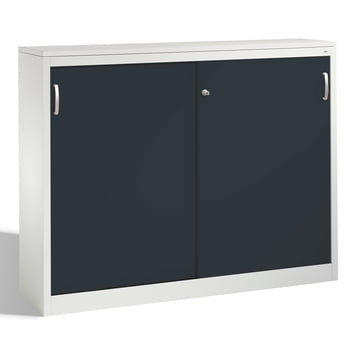 Aktenschrank mit Schiebetüren, Büroschrank, Stahlschrank