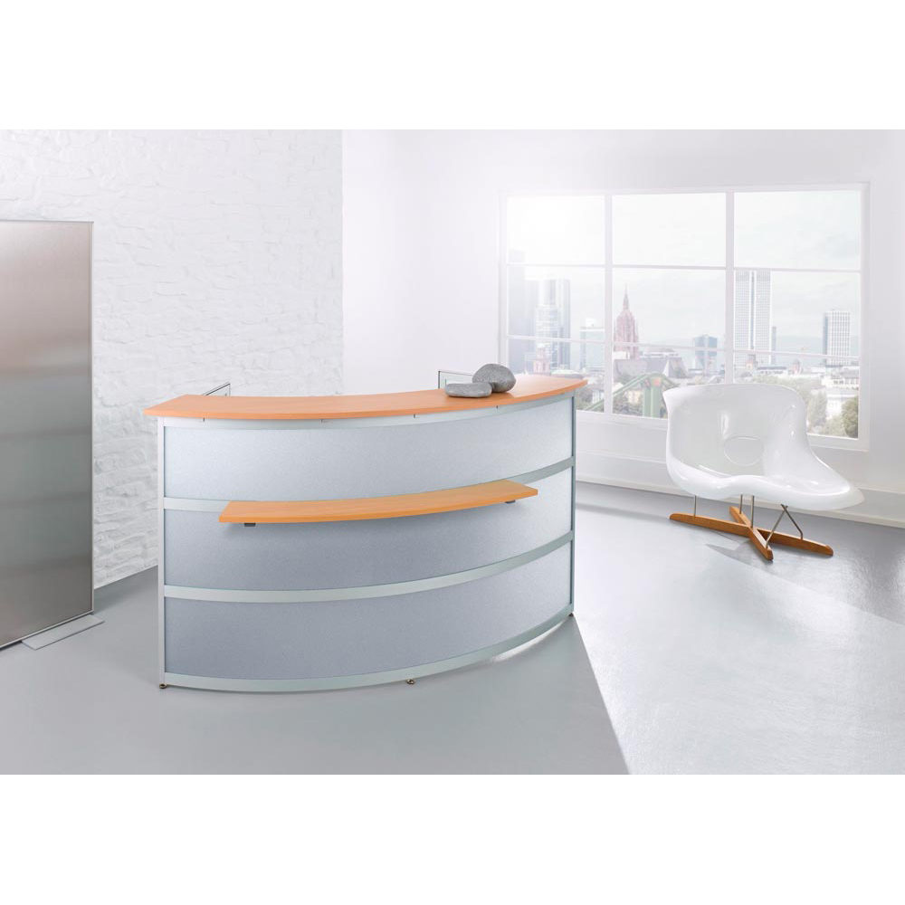 Taschenablage für runde Theken