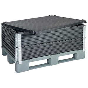 Aufsatzrahmen-Deckel ABS-RE-schwarz, BxTxH 600x800x30 mm, mit Stapelrand, VE 2 Stück