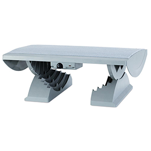 Fussstütze, beheizt, BxTxH 450x390x48-119/66-220 mm, 30-45 Grad C, Kunststoff mit Teppichbelag, grau