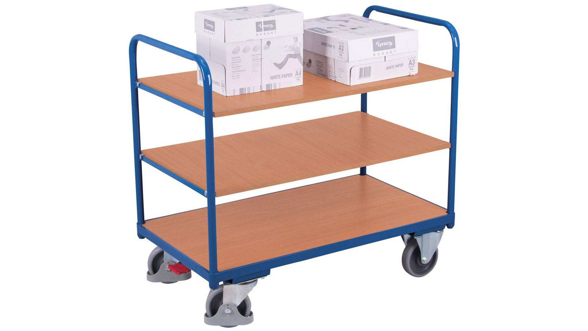 Tischwagen - 3 Etagen - 3 Böden - Traglast 250 kg - 990 x 700 x 1.060 mm (HxBxT)