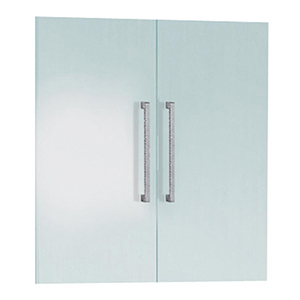 Flügeltüren-Vorbausatz, BxH 760x700 mm, 2 OH, Edelstahlgriffe, Glas