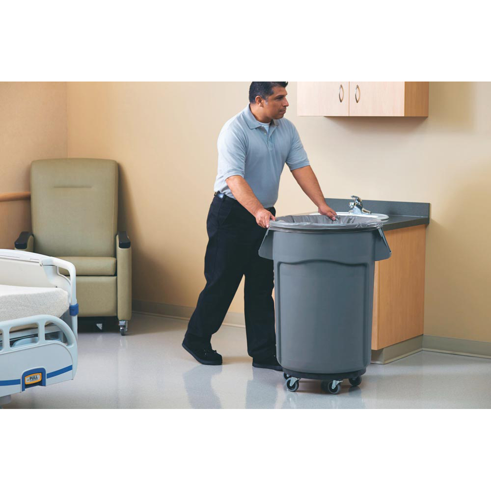 Kunststofftonne, PE, Vol. 166,5 l, Durchm.x Höhe 610x800 mm, weiß