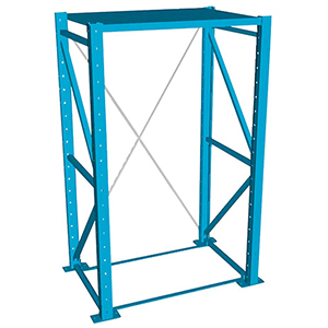 Schubfachregal - Schwerlast-Auszugregal, Grundfeld, BxTxH 890x1060x2000 mm, RAL 5012 lichtblau