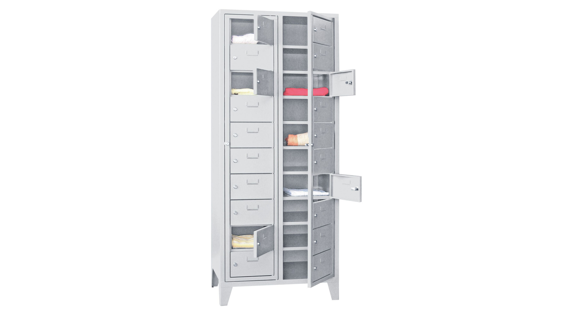 Wäscheschrank - Wäscheverteilschrank, Breite 77 cm, Höhe 185 cm, Tiefe 50 cm, 20 Fächer