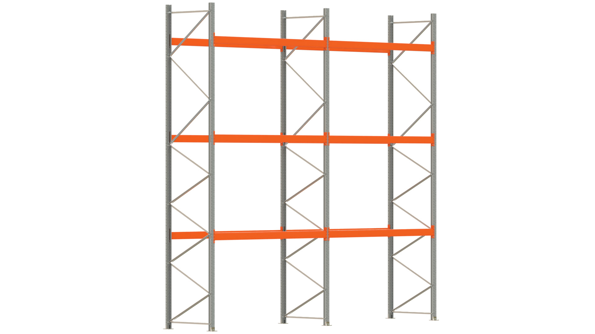 Palettenregal ARTUS - Breite 565,5 cm - Höhe 550 cm - Tiefe 110 cm - Fachlast 2775 kg - 24 Palettenstellplätze