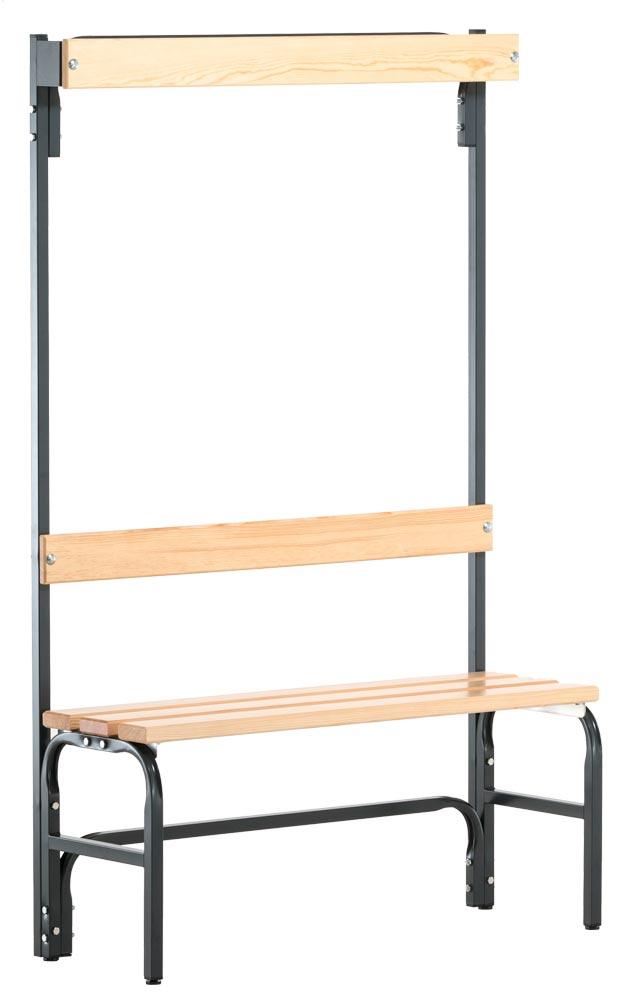 Garderobenbank, einseitig, Breite 101,5 cm, Höhe 165 cm, Tiefe 37,5 cm