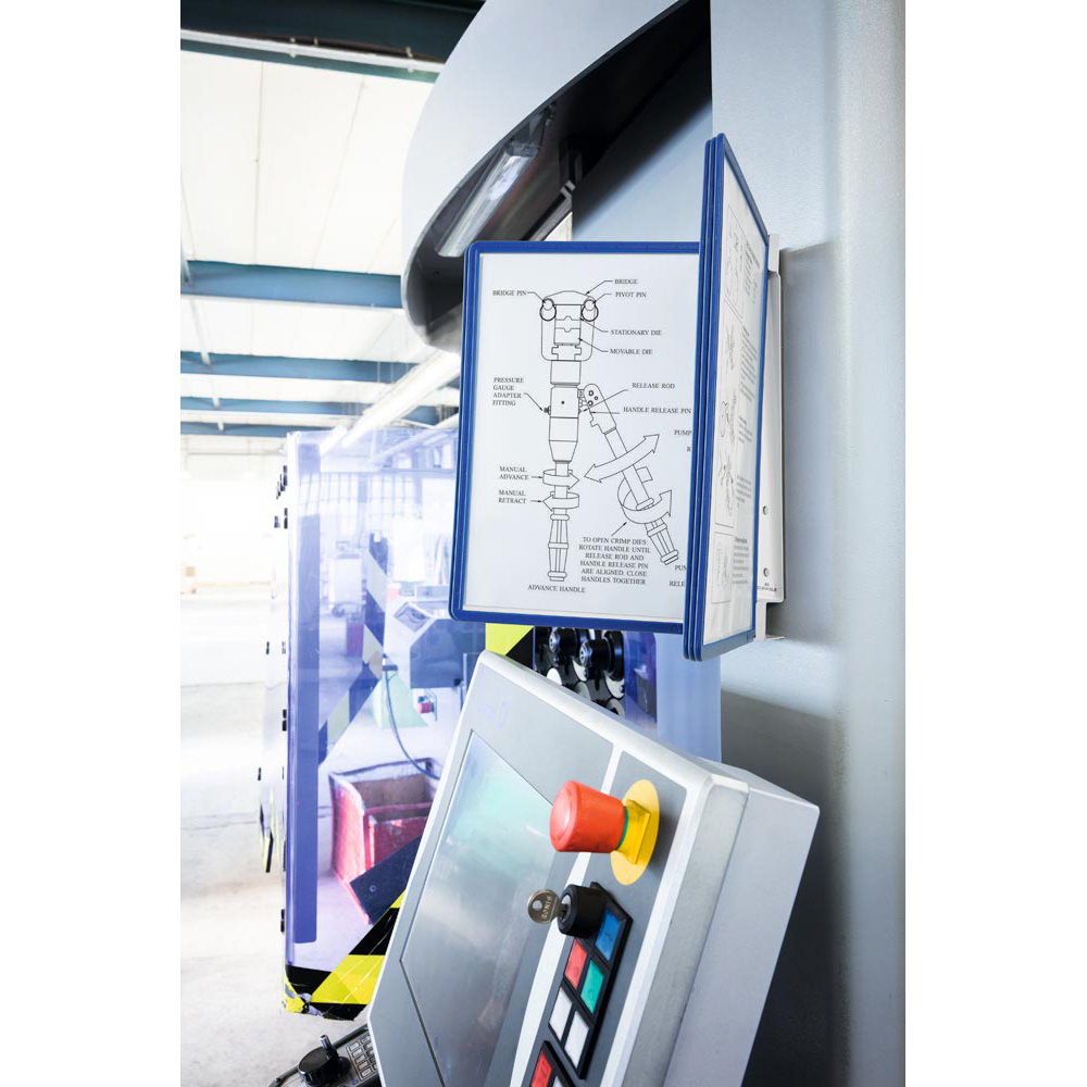 Sichttafelsystem, Wandhalter,  magnetisch, Metall, 5 Sichttafeln blau