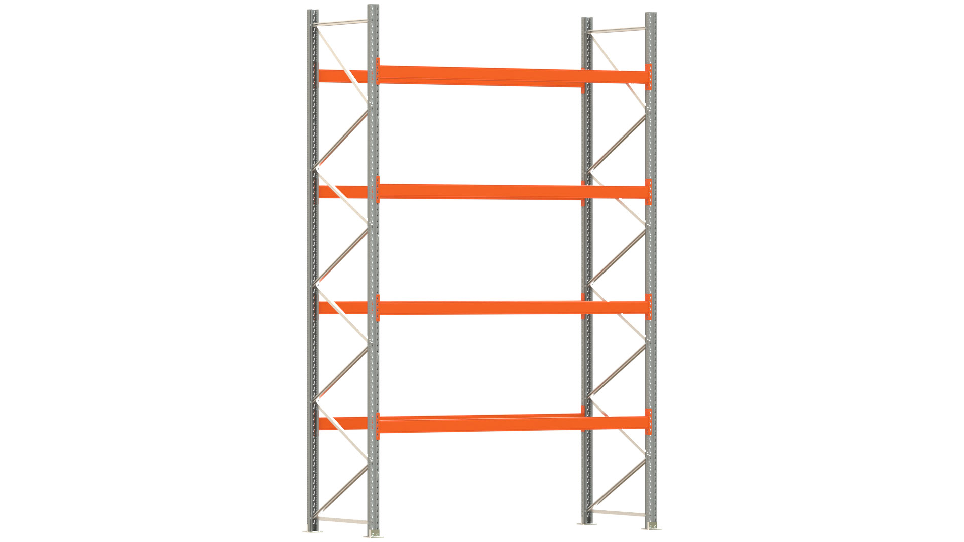Palettenregal ARTUS - Breite 287 cm - Höhe 450 cm - Tiefe 110 cm - Fachlast 2000 kg - 15 Palettenstellplätze