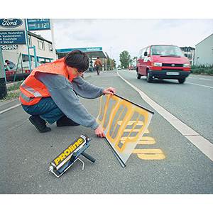 Bodenmarkierung, Schablonensatz aus Kunststoff