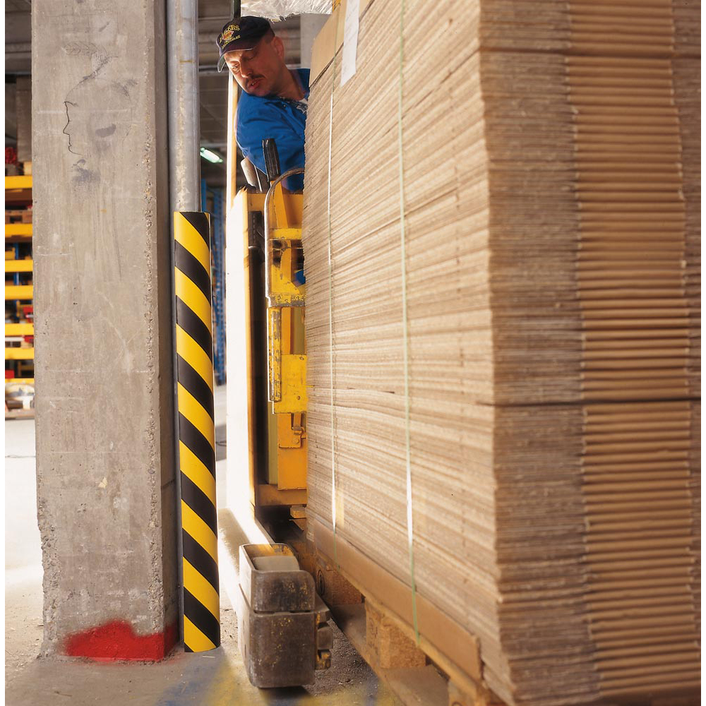 Kantenschutzprofil, Kantenschutz, Bogen, 40/75x37 mm,gelb/schwarz, magnetisch, Länge 1000 mm