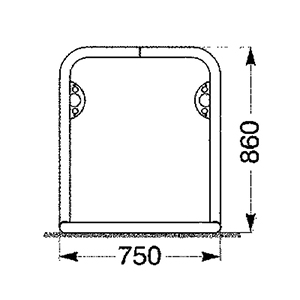 Fahrradbügel, Fahrrad-Anlehnbügel, Stahlrohr Durchm. 48 mm, zum Aufstellen, 4 Einstellplätze, feuerverzinkt, BxTxH 2170x750x860 mm