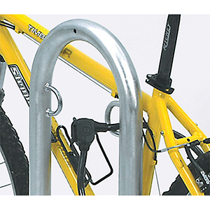 Fahrradbügel, Fahrrad-Anlehnbügel, Stahlrohr 48 mm, zum Aufstellen, 6 Einstellplätze, BxTxH 2550x350x850 mm, feuerverzinkt