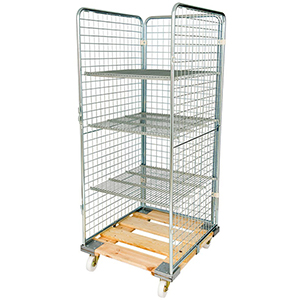 Rollbox mit Drahtgitterwänden