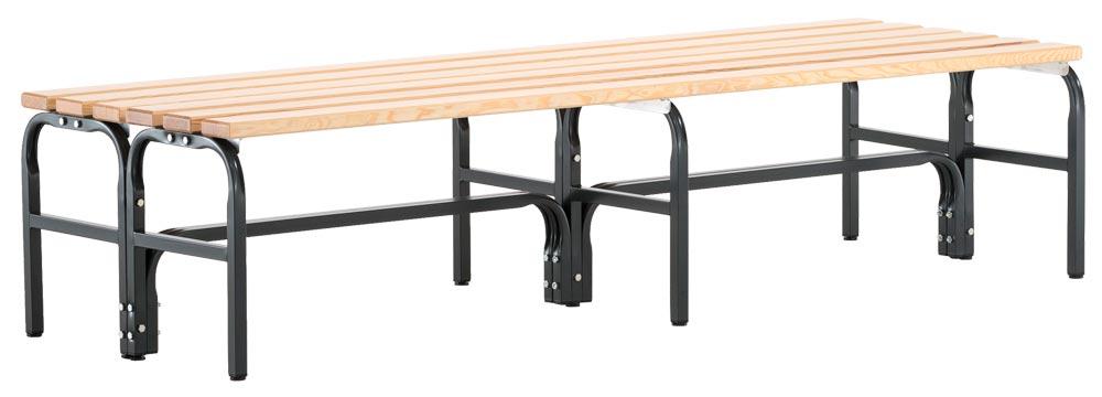 Garderobenbank, doppelseitig, Breite 200 cm, Höhe 45 cm, Tiefe 70 cm