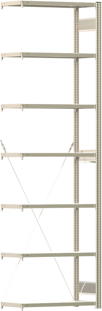 Fachbodenregal BERT - Breite: 87,5 cm - Tiefe: 40 cm - Höhe: 300 cm - 7 Böden - Anbauregal