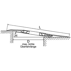 Aluminium-Überfahrbrücke, mit beweglicher Auffahrzunge, Traglast 4000 kg, BxT 1235x1500 mm